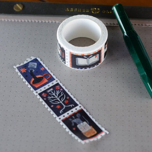Dark Library Stamp Washi Tape