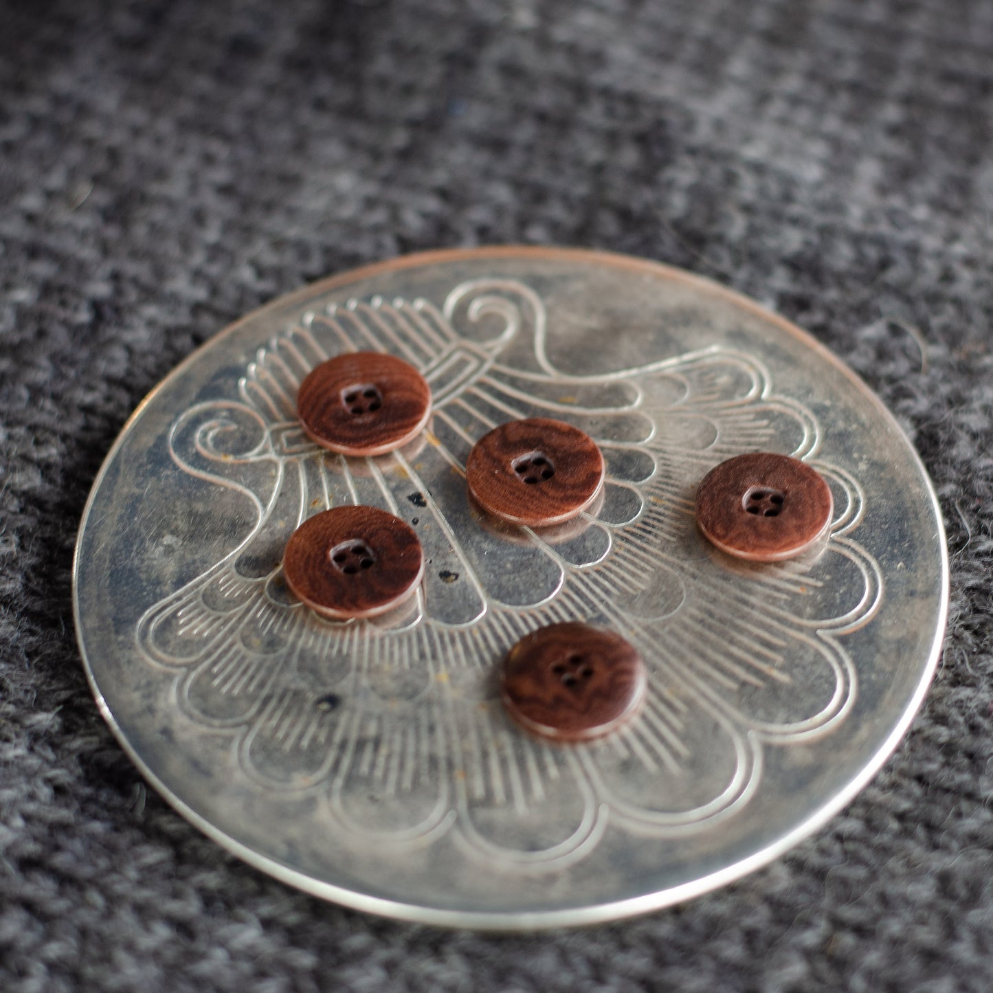 Brown 4-hole Button | 15mm